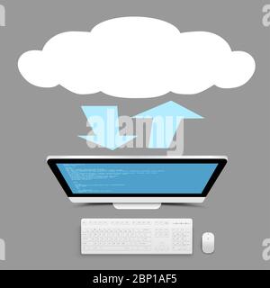 computer info exchange cloud service Stock Vector