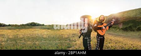 Mexican musician play guitar. Stock Photo