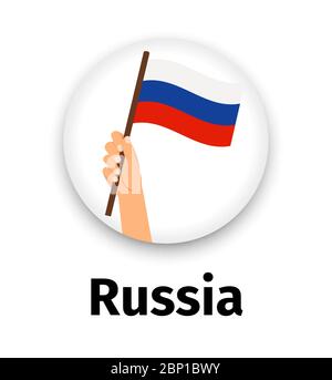 Flag of russia icon cartoon style Royalty Free Vector Image