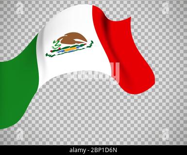 Mexico flag icon on transparent background. Vector illustration Stock Vector