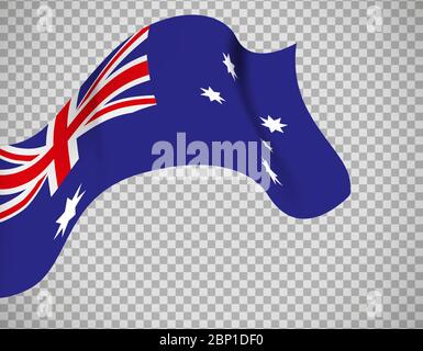 Australia flag icon on transparent background. Vector illustration Stock Vector
