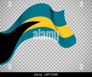 Bahamas flag icon on transparent background. Vector illustration Stock Vector