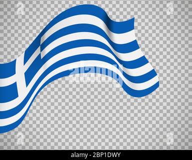 Greece flag icon on transparent background. Vector illustration Stock Vector
