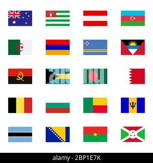 Vector illustration set of European country flags with 