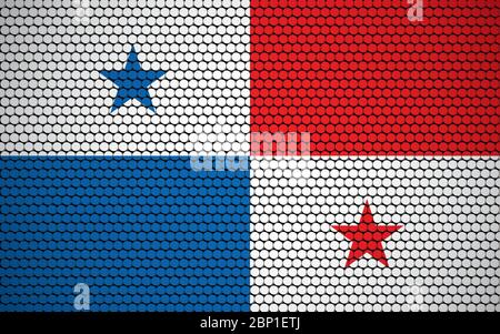 Abstract flag of Panama made of circles. Panamanian flag designed with colored dots giving it a modern and futuristic abstract look. Stock Vector