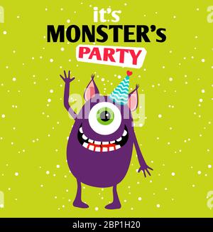 It is a party monster on bright background, vector illustration Stock Vector