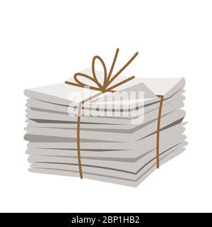 A bunch of fresh newspapers isolated on white background, vector illustration Stock Vector