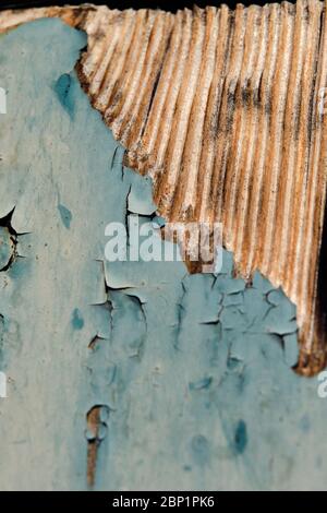 closeup details of chipped paint on wood Stock Photo