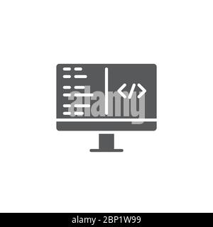 Computer Programming vector icon symbol isolated on white background Stock Vector