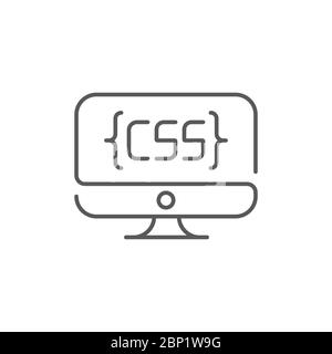 Computer Programming vector icon symbol isolated on white background Stock Vector