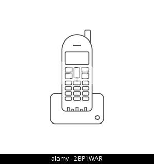 Cordless Phone vector icon symbol communication isolated on white background Stock Vector
