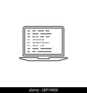 Computer Programming vector icon symbol isolated on white background Stock Vector