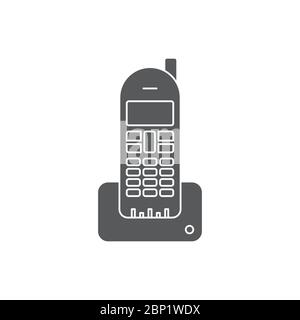 Cordless Phone vector icon symbol communication isolated on white background Stock Vector