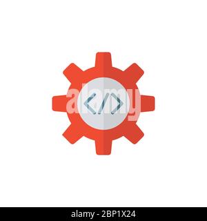 Custom coding symbol Programming vector icon isolated on white background Stock Vector
