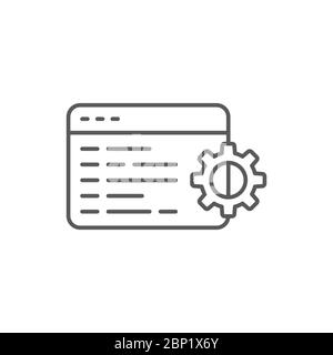 Custom coding symbol Programming vector icon isolated on white background Stock Vector