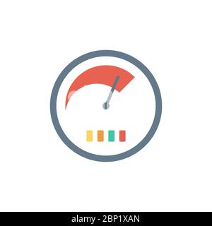 Dashboard gauge vector icon symbol isolated on white background Stock Vector