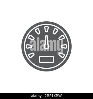 Dashboard gauge vector icon symbol isolated on white background Stock Vector