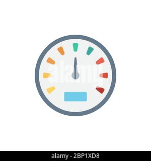 Dashboard gauge vector icon symbol isolated on white background Stock Vector