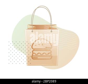 Take Away Food in Paperbag - Icon as EPS 10 file Stock Vector