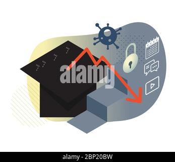 Coronavirus Impact on Education Industry - Icon as EPS 10 File Stock Vector