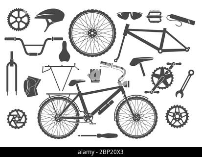 Bike parts isolated Stock Vector Image 