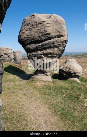 Bridestone Rocks The Bridestone, near Todmorden, West Yorkshire, england UK Stock Photo ...