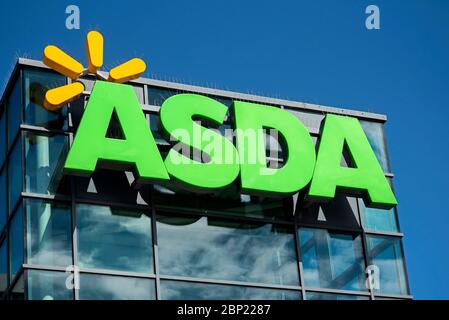 ASDA sign on their store at Newhaven, Edinburgh, Scotland, UK. Stock Photo