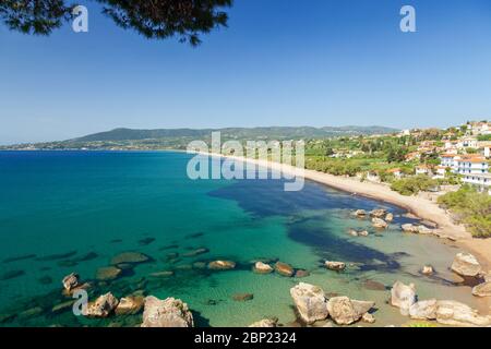 Zagka beach in Koroni town, in Messinia region, Peloponnese, Greece, Europe. Stock Photo