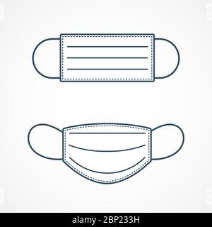 Simple protective medical face mask icon Stock Vector