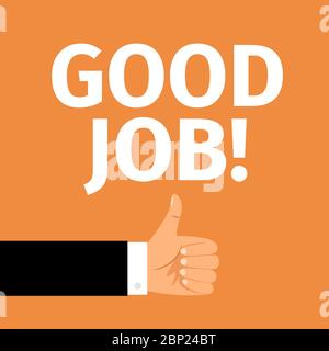 Motivation poster with gestures and text good job, vector illustration Stock Vector