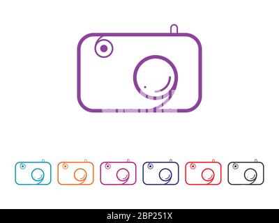 Web icon Illustration of Camera Flat Icon Design , Snapshot Symbol , Photo Camera Sign Icon Stock Vector