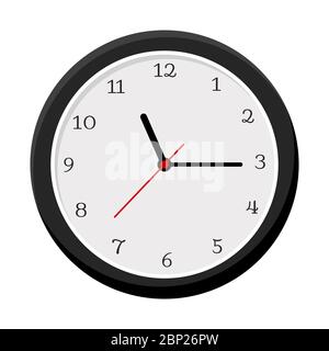 Simple wall clock isolated on white background, vector illustration Stock Vector