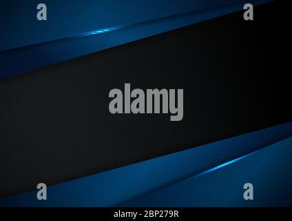 Abstract black background with triangles shape overlapping layer with lighting and space for your text. Vector illustration Stock Vector