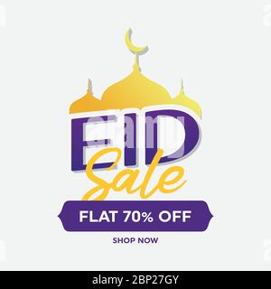 Sale sticker, tag or label for Eid Mubarak celebration, Sale flyer or template for Eid Mubarak celebration, discount, ied mubarak, ramadan kareem, eps 10 Stock Vector