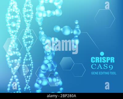 CRISPR CAS9 gene editing tool background Stock Vector