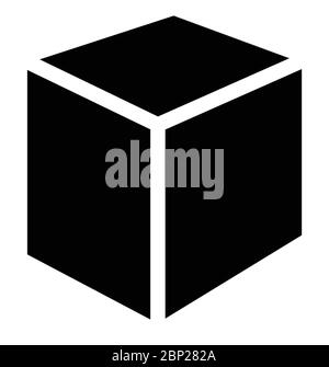 cube black icon vector illustration on the white background Stock Vector