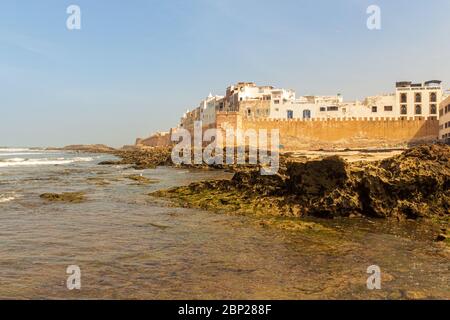 Essaouira a port city and resort on Morocco’s Atlantic coast. Its medina  is protected by 18th-century seafront ramparts called the Skala de la Kasbah Stock Photo