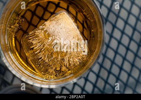 Beautiful abstract shot of a large ice cube Stock Photo