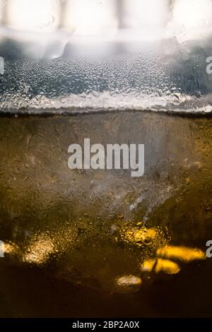 Close up of condensation on cold glass Stock Photo