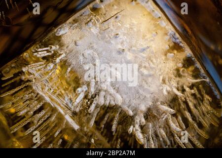 Abstract shot of large ice cube Stock Photo