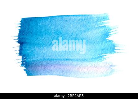 blue watercolor paint isolated on white background Stock Photo