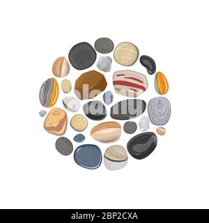 Stone vector round element isolated on white background Stock Vector
