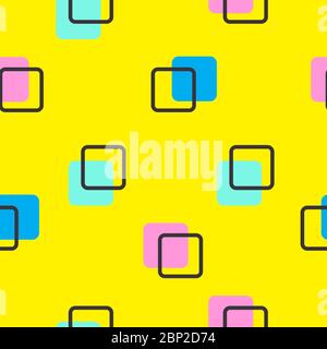 Cool seamless background for fun. Funny wrapping paper background. Cute squares Stock Vector