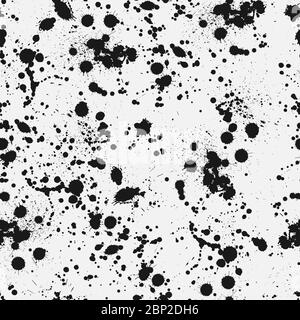 Inky blots seamless pattern. Grunge dirty vector texture Stock Vector