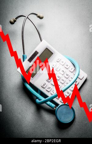 Illustration on the decline in medical consultations. Stock Photo