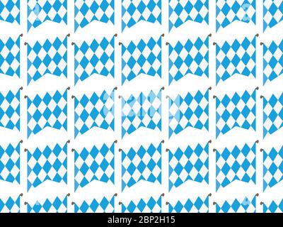 Oktoberfes flags seamless pattern design. Germany beer festival texture, vector illustration Stock Vector