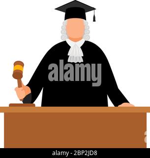 Judge avatar icon on white background, vector illustration Stock Vector