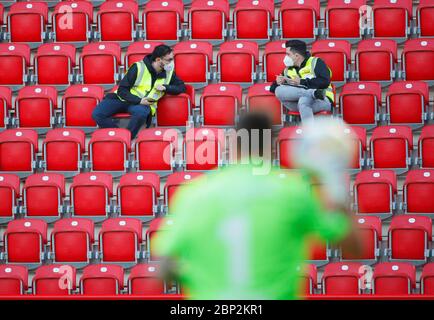 Steward in the stands during the German Bundesliga soccer match between Union Berlin and Bayern Munich in Berlin, Germany. Stock Photo