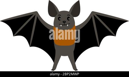 Bat. Vampire bat vector illustration scary halloween flying icon isolated on white background Stock Vector