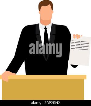 Prosecutor hand icon. Flat illustration of prosecutor hand vector icon ...